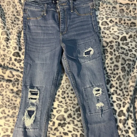 Hollister High Rise Ripped Skinny Jeans Medium Wash 5R - Picture 3 of 4